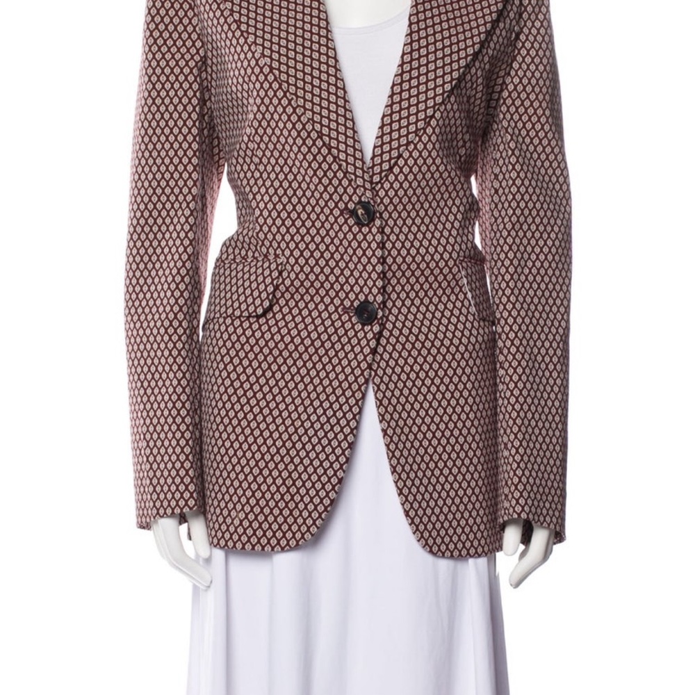 Victoria Beckham Red and Black Blazer Structured Tailoring - Picture 2 of 7